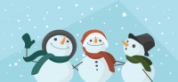 vector illustration Three Christmas Snowman
