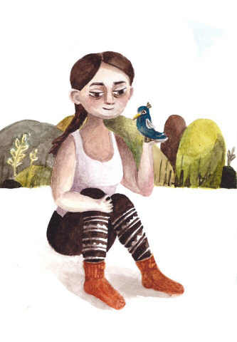 Девочка с птичкой