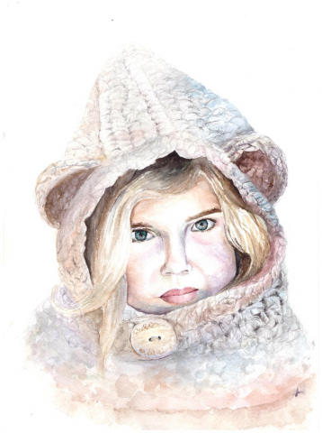 Ребенок акварелью