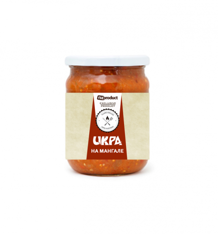 Дизайн этикетки для нового продукта Икра на мангале