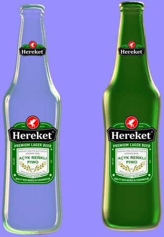 Мекет бутылки и этикетки для пива компании "hereket"