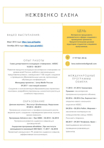 Моё резюме (пример 2)