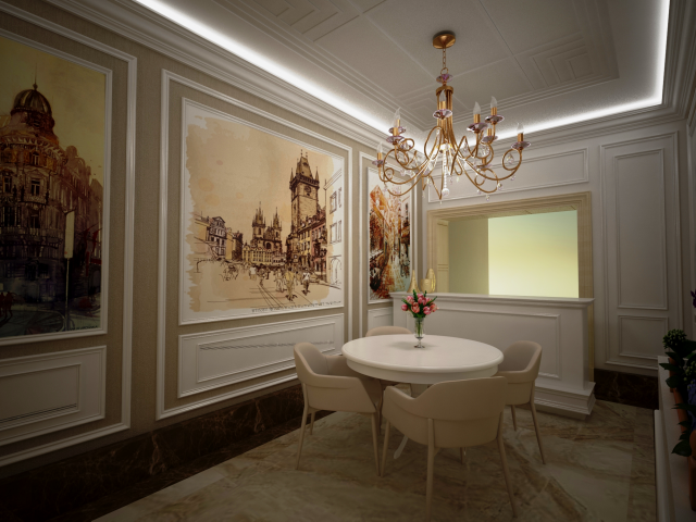 Столовая в стиле неоклассицизм