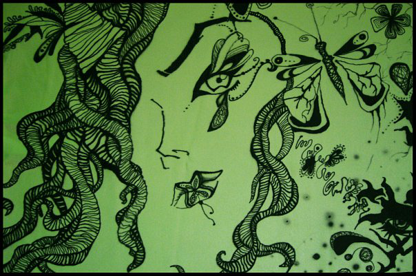 Аэрография по ткани ''Ядовитый плющ''