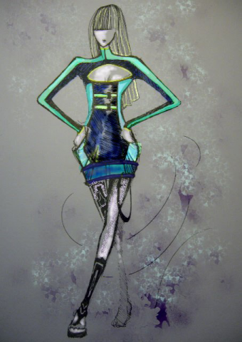 Эскиз одежды к коллекции ''Aquarius''