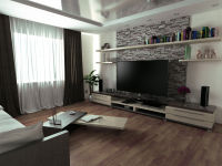 Интерьер гостиной хайтек