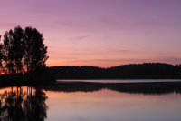 Озеро,лес,закат