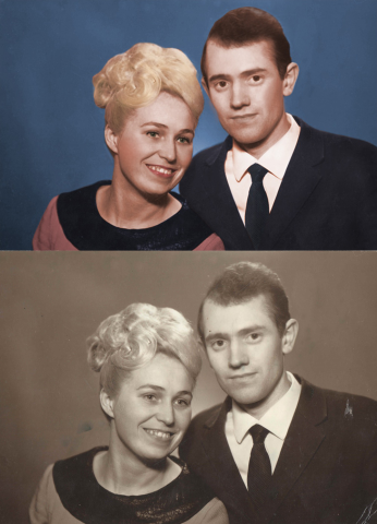 Ресторация старой фотографии, цветокоррекция