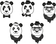 Векторная графика. Панда хипстер