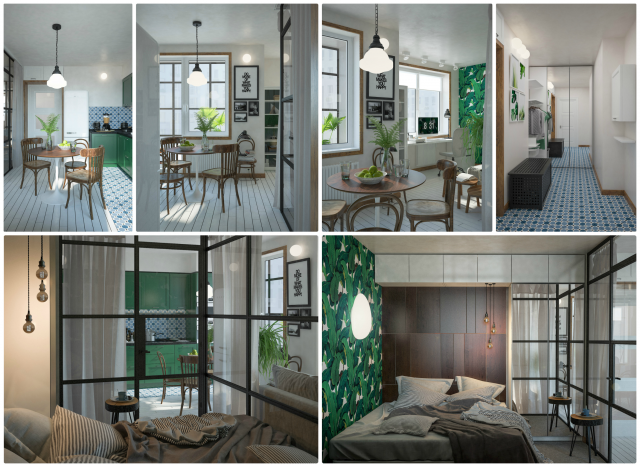 Интерьер однокомнатной квартиры 38 кв.м