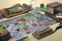 иллюстрации к песням группы "Мураками" - "Каре-зеленая"