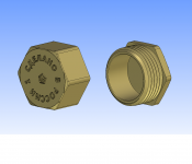 3D модель - Заглушка G 1 НР - штамповка+ деталь
