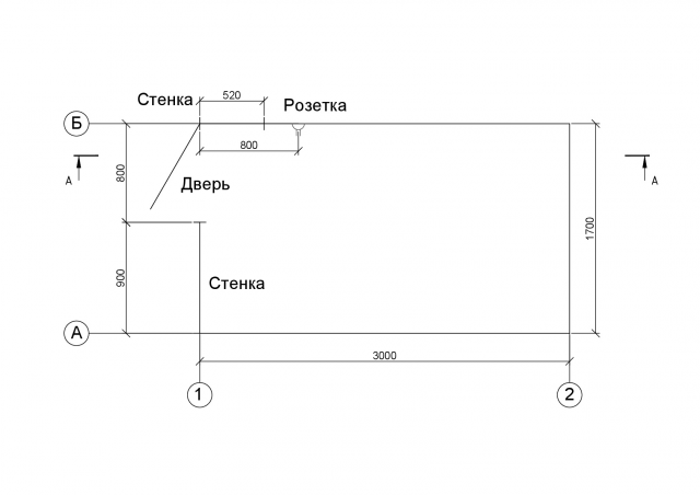 Чертеж небольшого магазинчика (пристройка)
