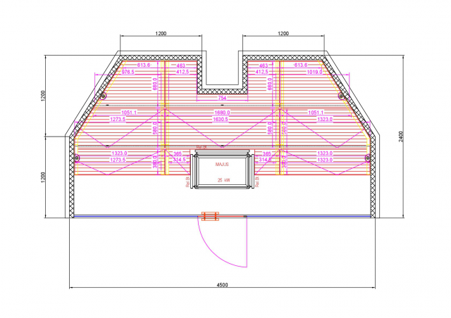 Чертеж сауны