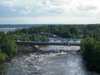 Строящийся мост через реку Вуокса