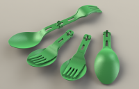 Изделие "вилка-ложка" для туристического набора.