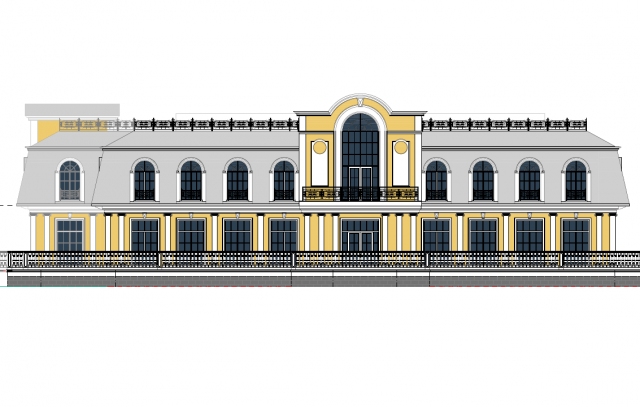3x003-Проект здания 3 этажного ресторана 19.5x54 5000м.кв.