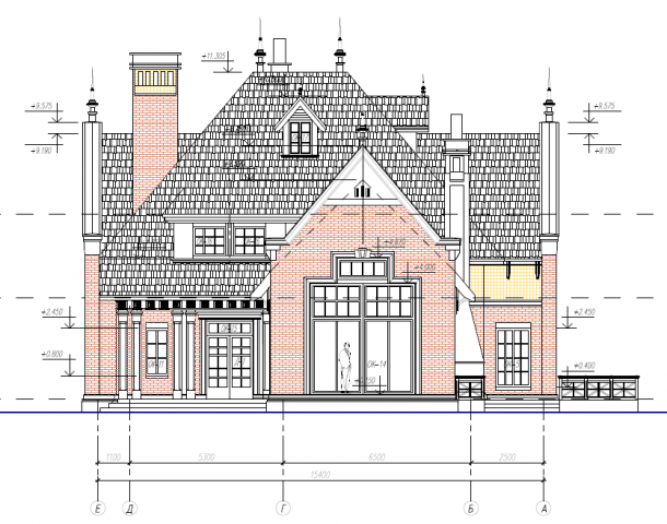 1x015-Проект 2 этажного дома 13.4x15.4 340м.кв.