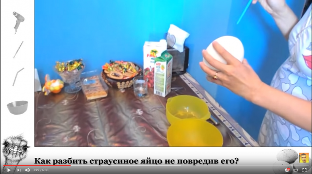 Как разбить и приготовить страусиное яйцо