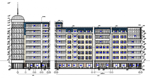 фасад жилого комплекса (AutoCad)