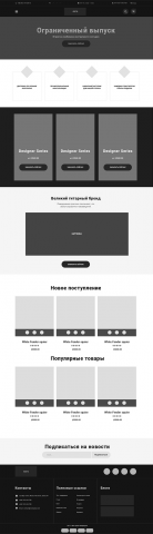 Прототип главной страницы для гитарного магазина