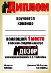 Дипломы для военно-спортивной игры