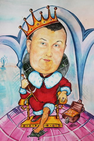 Шарж. Гуашь,акварель.