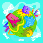 Мир знаний (World of knowledge - letters and numbers)