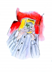 Иллюстрация к книге Д.Д.Сэлинджера "Над пропастью во ржи"