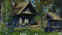 3D Визуализация домик в деревне