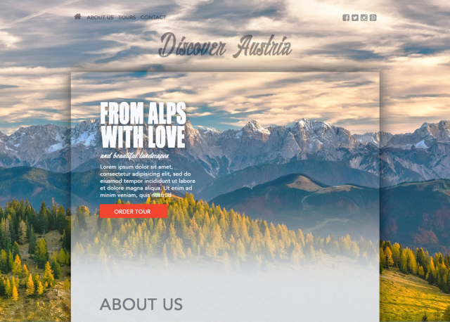 Landing Page для туристического сайта (en)