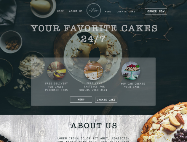 Landing page для сервиса по доставке тортов на заказ (en)