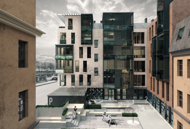 Пристройка к дому Державина на Крюковом канале