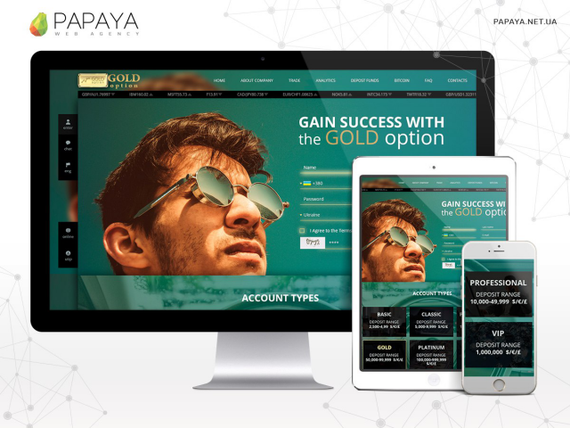 Дизайн для сайта Gold option