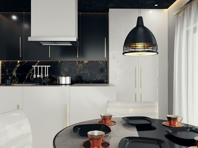 Кухня в стиле минимализм (обеденная зона)