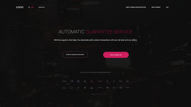 Guarantee service landing page