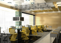 Эскизное предложение дизайна кафе