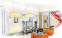Эскизное предложение дизайна интерьера