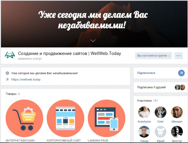Группа в ВК- WellWeb