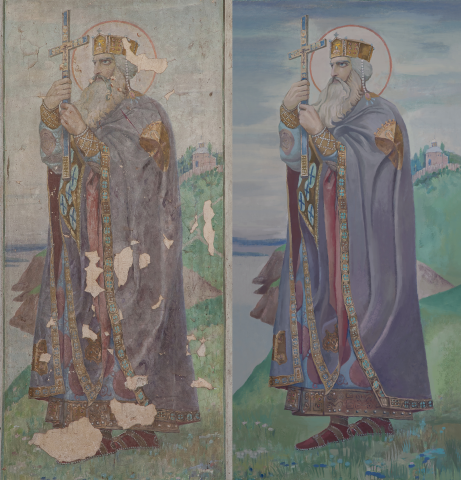 Фреска церковная, князь Владимир