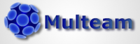 Логотип "Multeam" синяя абстракция