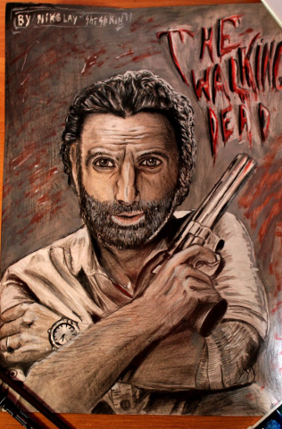 Рисунок: портрет Рик Граймс OST "Walking Dead"