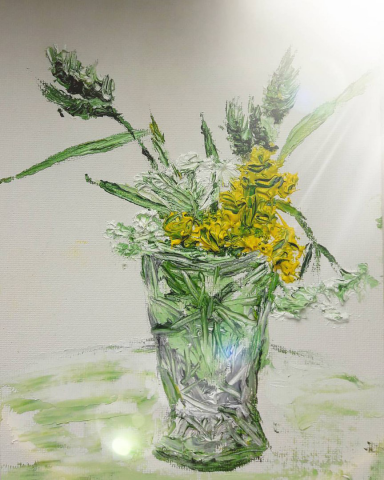 Этюд, "Букет в хрустале", масло 2017