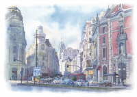 СЕРИЯ ГОРОДСКИХ ПЕЙЗАЖЕЙ "ПУТЕШЕСТВУЕМ ПО ЕВРОПЕ". МАДРИД