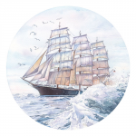 Барк "Седов". Иллюстрация для сувенирной тарелки
