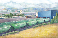 Иллюстрация для календаря. Вагончики.