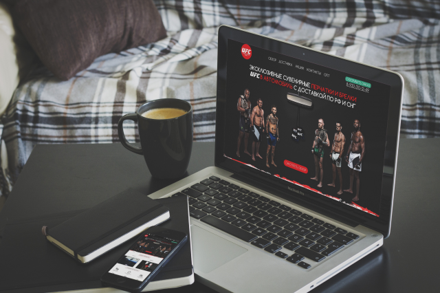 landing  для продажи сувенитрных перчаток UFC