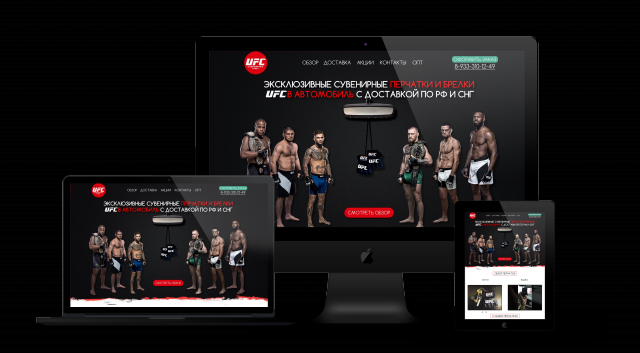 Сайт для продажи сувенирных перчаток UFC