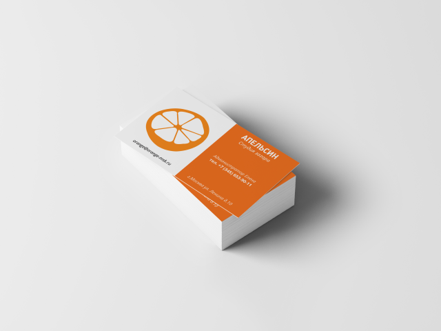 Дизайн визитки для студии загара Апельсин