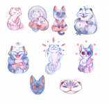 серия "котики буддисты"